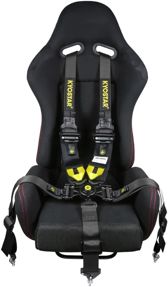 Kyostar 5 Point Safety Harness Racing Seat Belt 2" 3" Camlock Quick Release Premium Quality Heavy-Duty Soft Webbing Universal Black