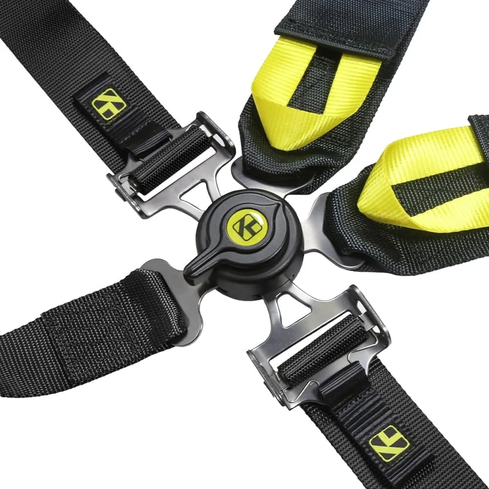 Kyostar 5 Point Safety Harness Racing Seat Belt 2" 3" Camlock Quick Release Premium Quality Heavy-Duty Soft Webbing Universal Black