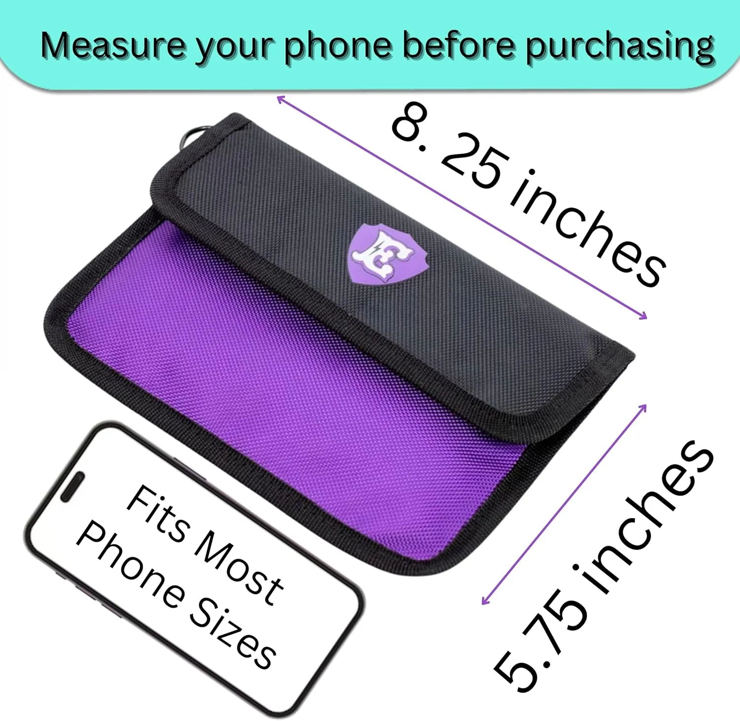 Large Faraday Bags for Phones with Two Pockets, RFID Blocking Sleeves, Signal Blocking Shield, Faraday Key Fob Protector, RFID Faraday Pouch for Key fob w/Removable Handle