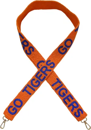 Lashicorn Go Tigers Beaded Purse Strap Detroit Orange and Blue Football for Clear Bag with Gold Hardware Sports Game Time Day Kentucky Stadium 49”