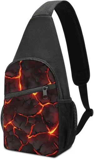 Lava Magma Chest Bag for Men Small Sling Backpack Crossbody Sling Bags for Outdoors Hiking Traveling