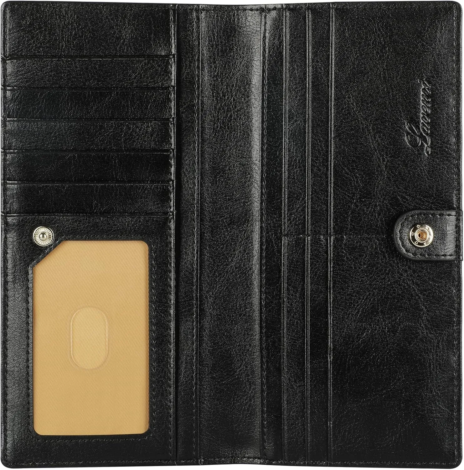 Lavemi Ultra Slim Thin Leather Women Wallet RFID Blocking Credit Card Holder Bifold Long Ladies Billfold