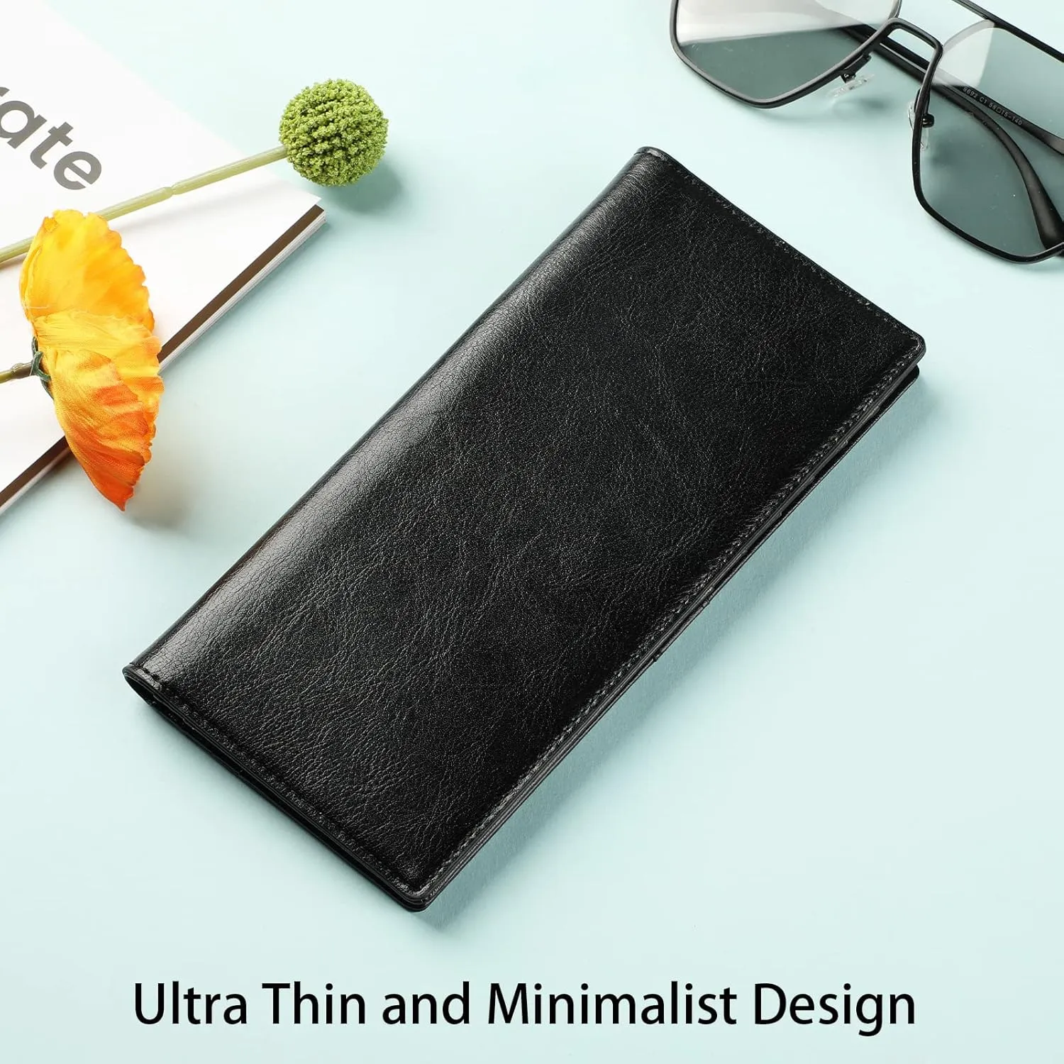 Lavemi Ultra Slim Thin Leather Women Wallet RFID Blocking Credit Card Holder Bifold Long Ladies Billfold