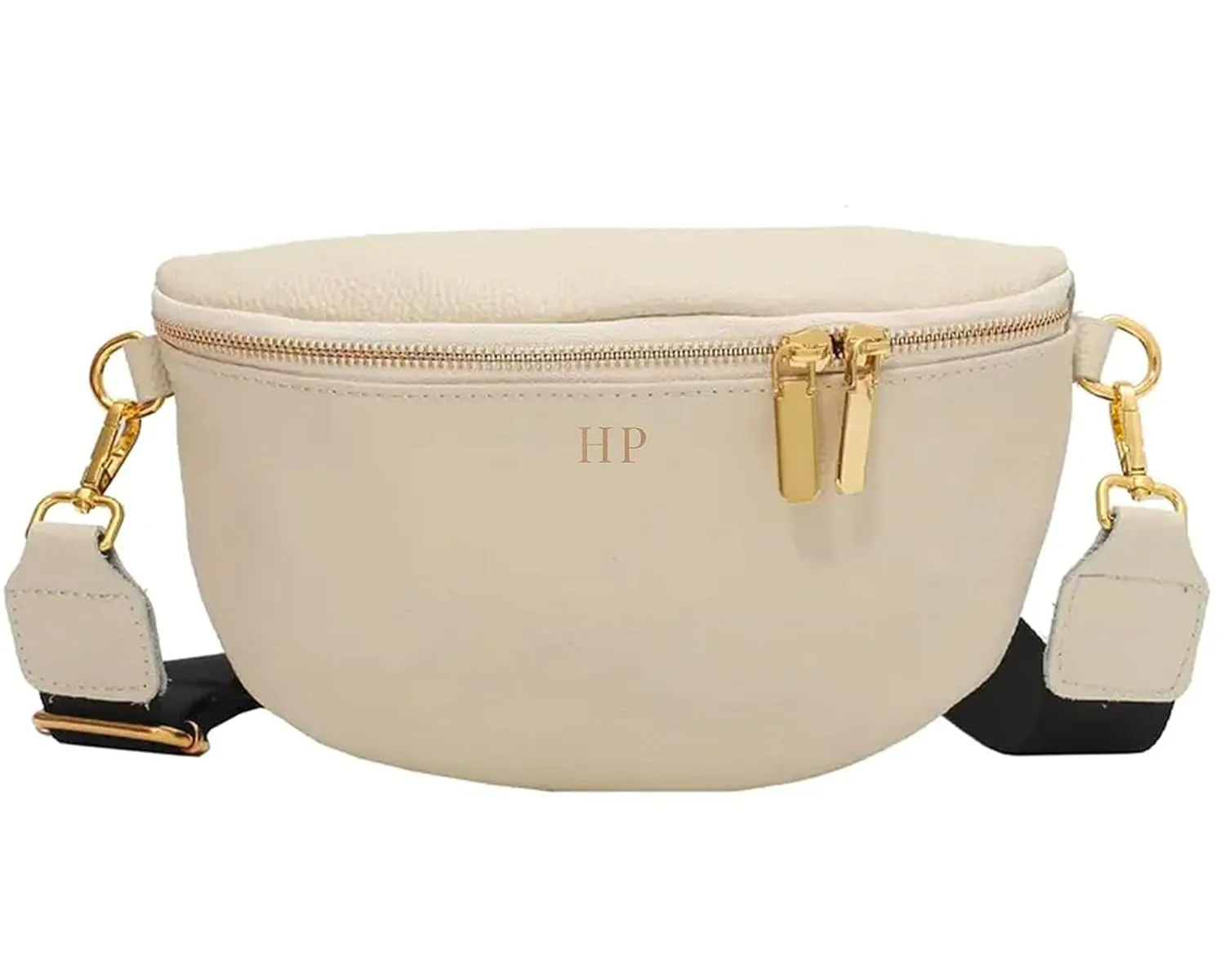 Leather Fanny Pack Crossbody Bags for Women Trendy Sling Bag for Women Small Crossbody Bags for Women Vacation Essentials Handbags Crossbody Purse Belt Bag Travel Backpack (Ivory Personalized)