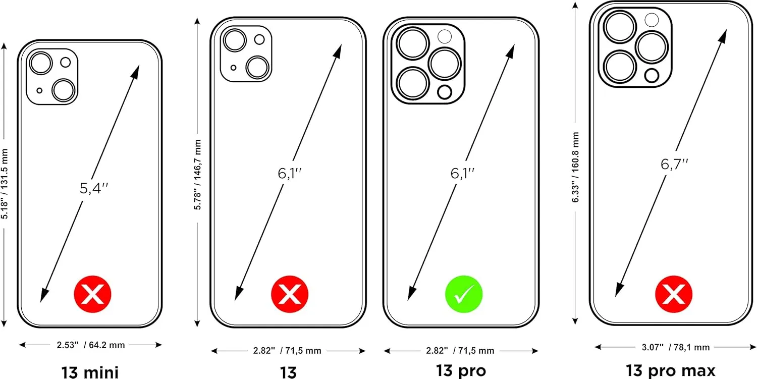 Leather Folio case for iPhone 13 Pro - Patented Model - Ultra Thin - Made in France - [ Black ]