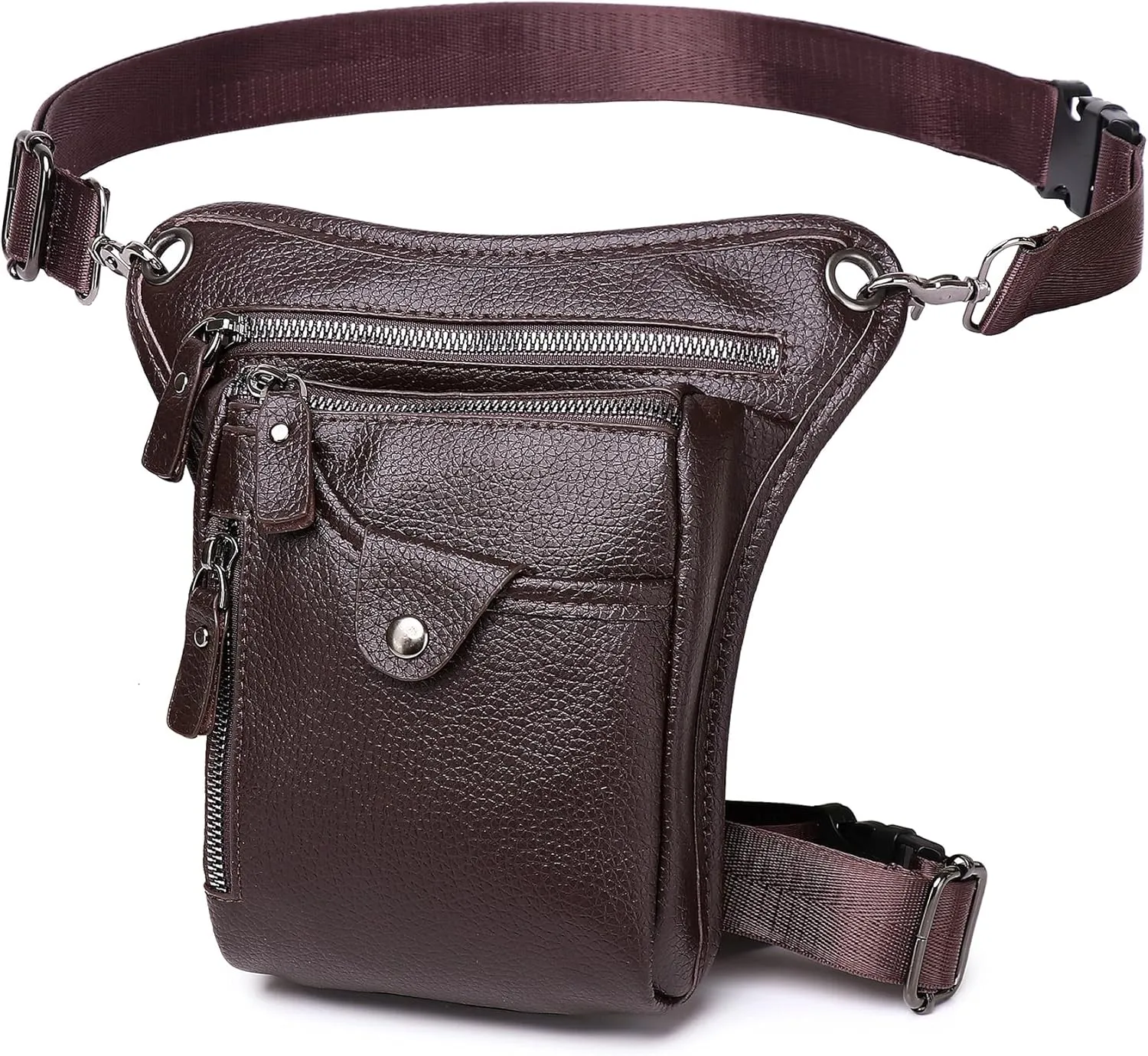 Leather Waist Pack Drop Leg Bag for Men Women Belt Bumbag Multi-Purpose Motorcycle Outdoor Sports Riding Hiking Camping Thigh Bag