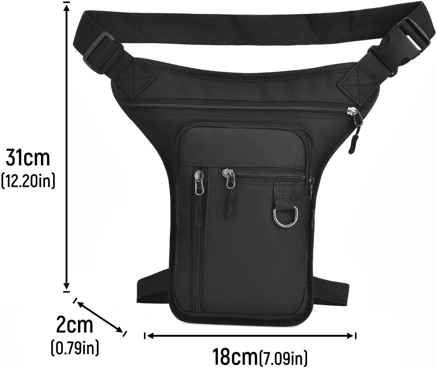Leg Bag Outdoor Drop Thigh Bag Motorcycle Waist Bag Multi Pockets Design Fashion Pack Bag for Bike Riding Cycling Hiking Outdoor Travel Camping Casual Daypack (Black)