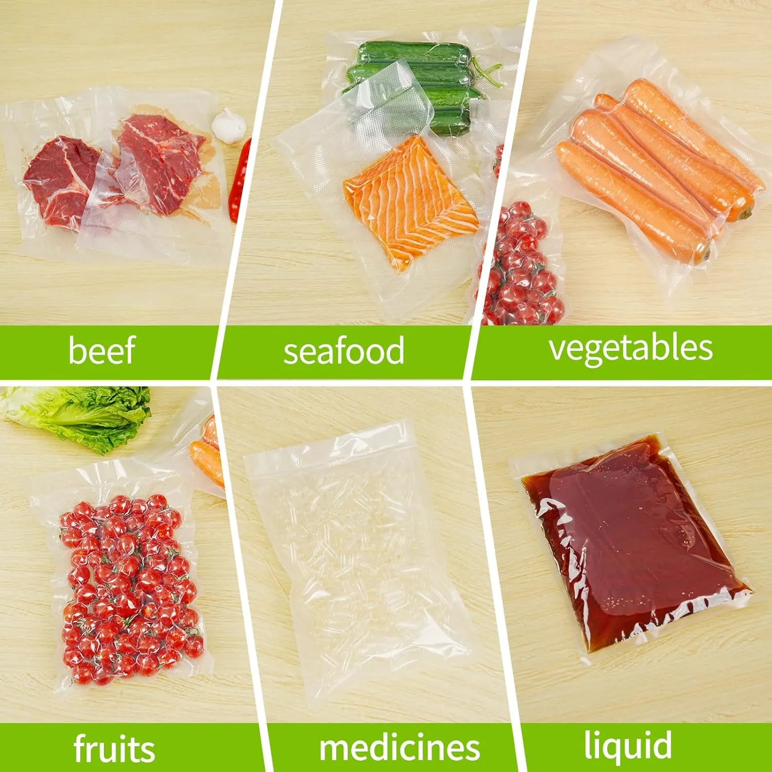 L'ELEF MISTICO Vacuum Sealer Bags for Food, 8''X20' (3 Rolls) BPA Free Food Saver Bags for Sealer, Customized Size Vacuum Storage Bags for Sous Vide or Meal Prep