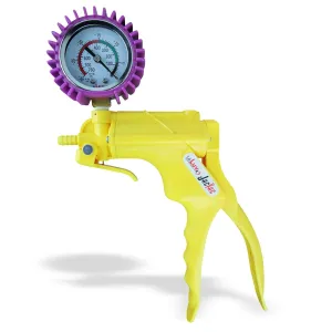 LeLuv JacVac Vacuum Pump with NPT 1/8-27 Threaded Gauge Version - Neon Yellow with Purple Protected Gauge