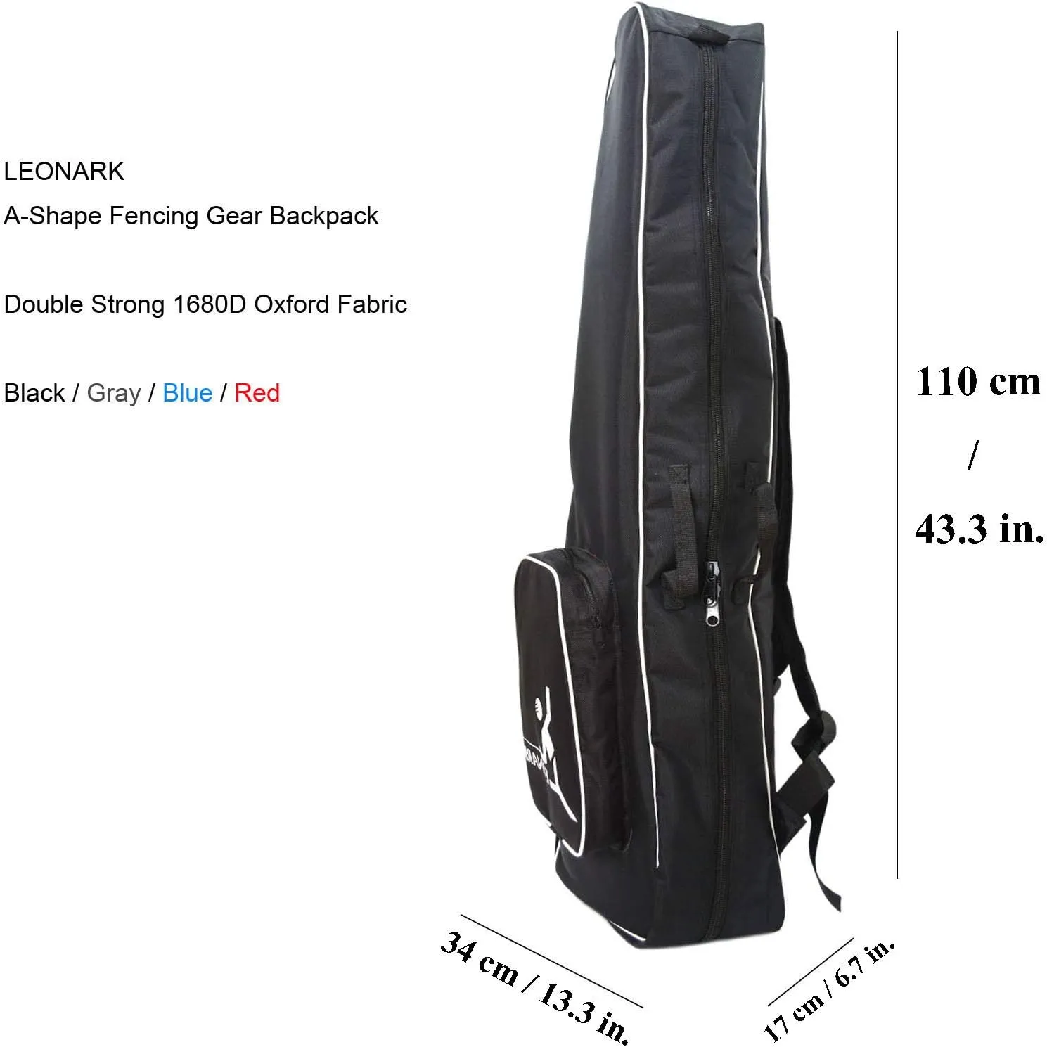 LEONARK Fencing Draw-bar Wheel Bag for Epee Saber and Foil - Hema Sword Bag Trolley Case for Fencing Suit and Mask