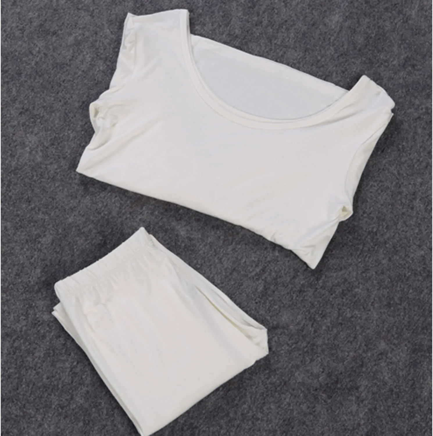 Liang Rou Women's Scoop Neck Long Johns Ultra Thin Modal Thermal Underwear Top & Bottom Set