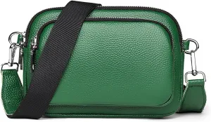 Lightweight Genuine Leather Crossbody Bags for Women,Multi-Pockets Cell Phone Shoulder Purses for Women,Zipper Mini Handbags