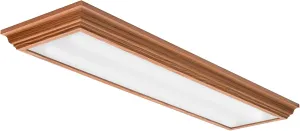 Lithonia Lighting Cambridge 4 Foot LED Kitchen Light Fixture, Ceiling Flush Mount, Linear, 2800 Lumens, 120 Volts, 35 Watts, Damp Listed, 4000K Cool White Light, Oak (FMFL 30840 CAML OA)