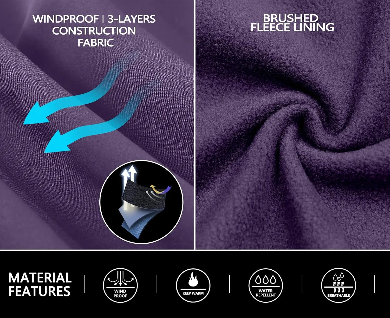 Little Donkey Andy Women's Fleece Lined Waterproof Softshell Pants Hiking Ski Snowboarding Pants