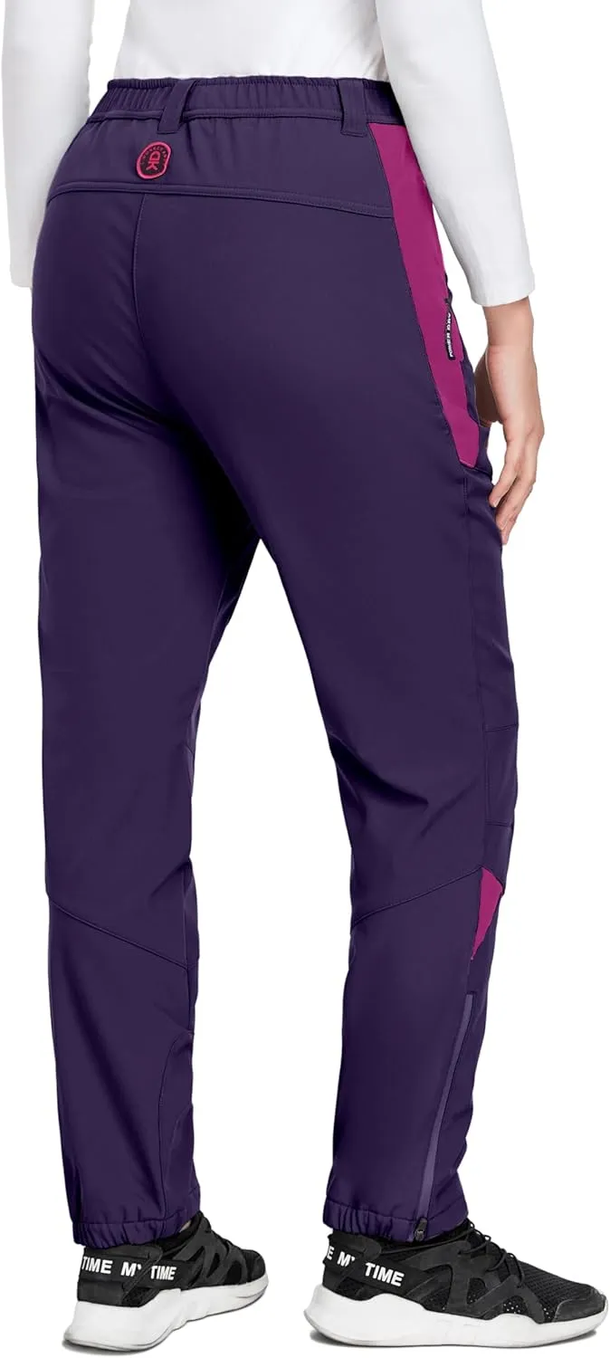 Little Donkey Andy Women's Fleece Lined Waterproof Softshell Pants Hiking Ski Snowboarding Pants