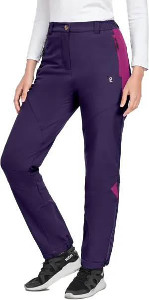 Little Donkey Andy Women's Fleece Lined Waterproof Softshell Pants Hiking Ski Snowboarding Pants