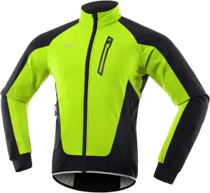 Lixada Men Cycling Jacket Thermal Fleece with Multi Pockets Waterproof Windproof Long Sleeves Sports Jacket Coat MTB Bike Jersey for Autumn Winter Running Cycling Jogging Daily Wear