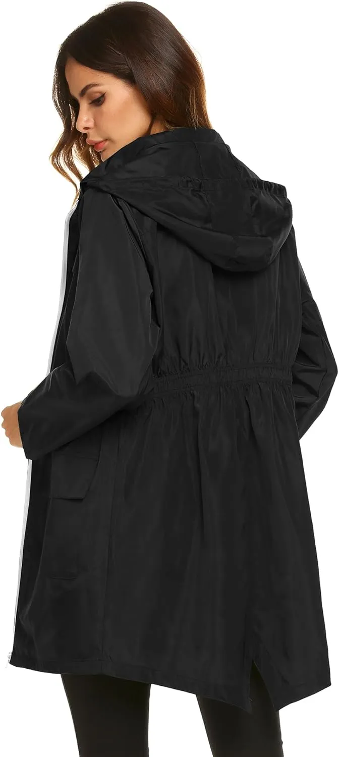 Lomon Women Waterproof Lightweight Rain Jacket Active Outdoor Hooded Raincoat