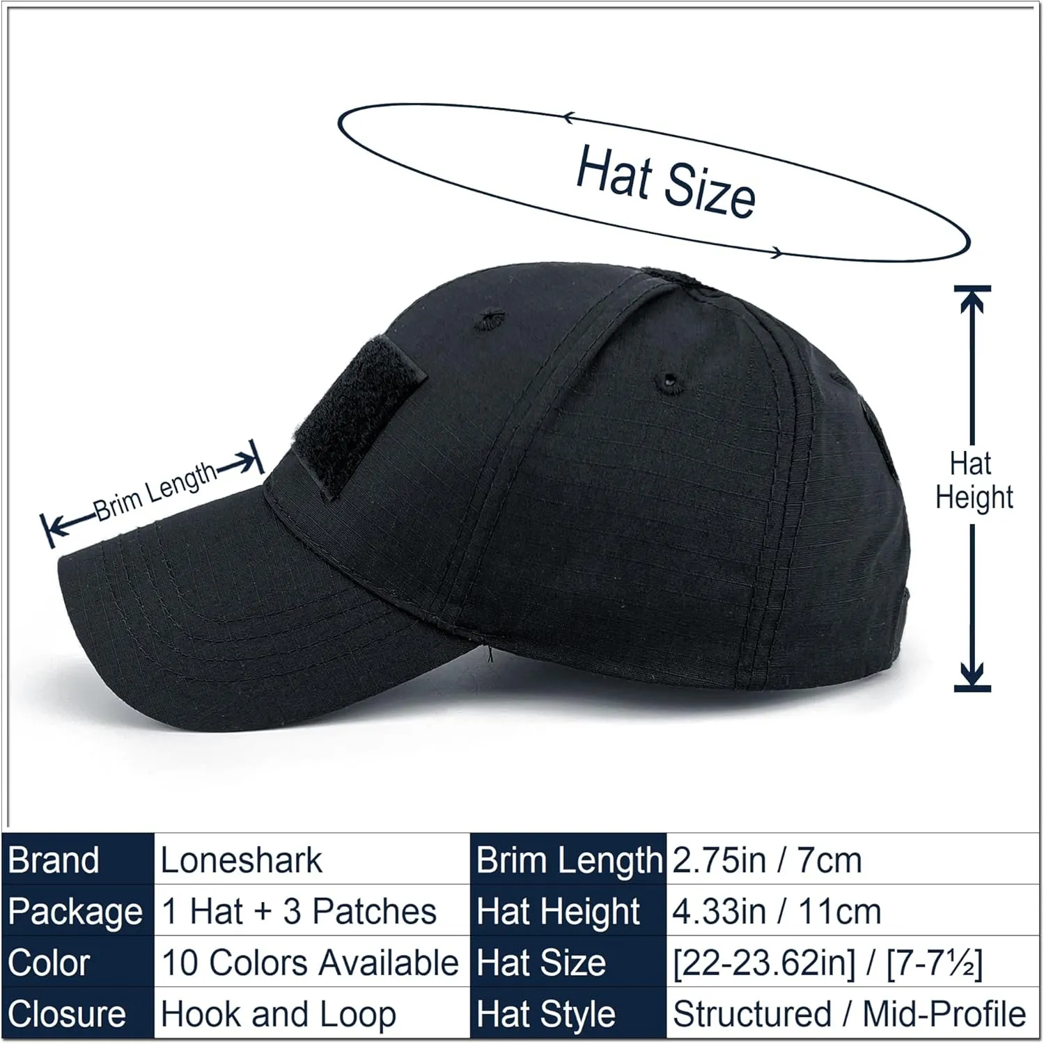 Loneshark Tactical Military Mens Camo Baseball Hat with American Flag Skull Patch Patriotic Operator Camouflage Cap for Women