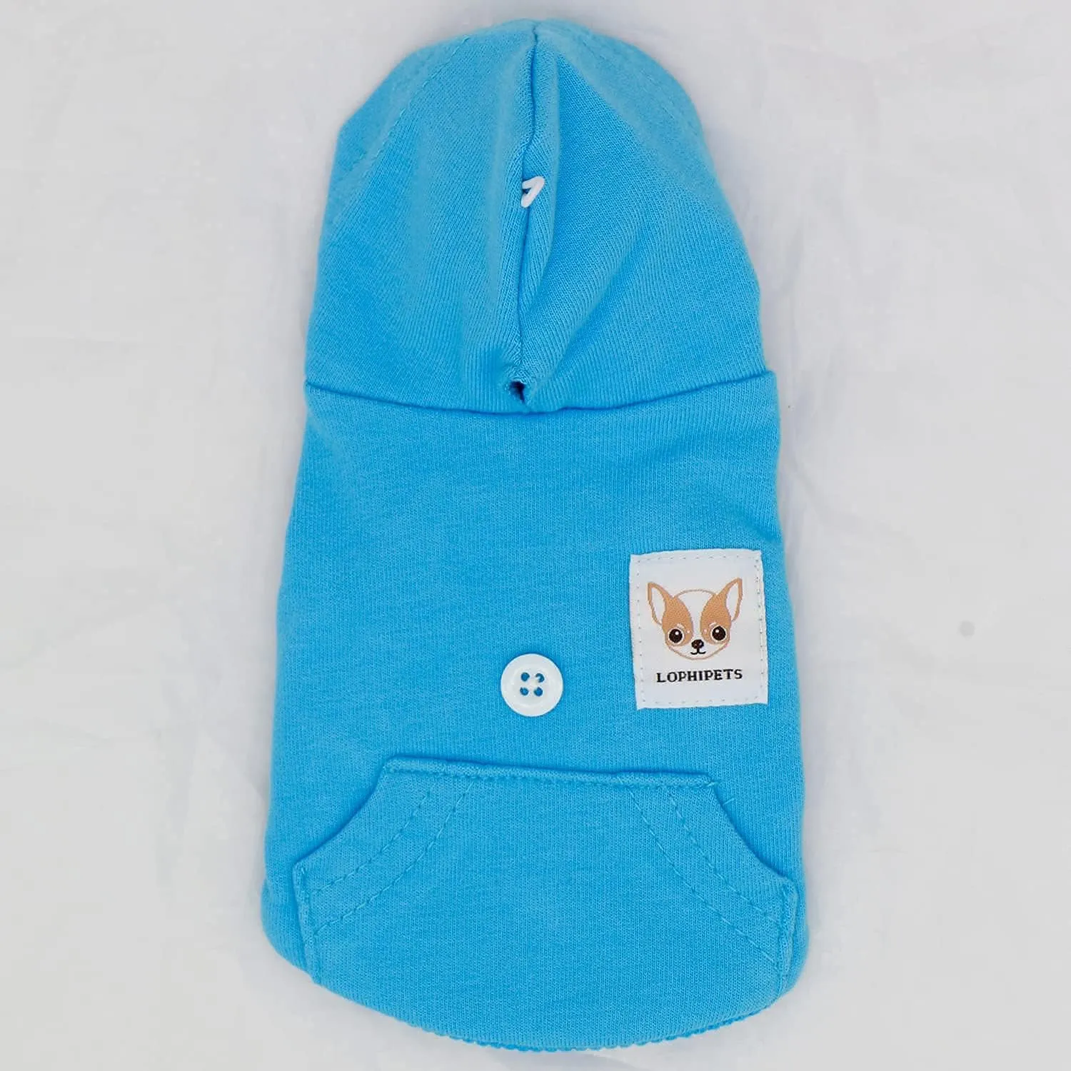 LOPHIPETS Dog Cotton Hoodies Sweatshirts for Small Dogs Chihuahua Puppy Clothes Cold Weather Coat-Cambridge Blue/XXS