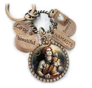 Lord Shiva Key Chain, Backpack-Purse Clip or Necklace, Aum, Namaste Charms, Hindu Deity, Devotional Gift