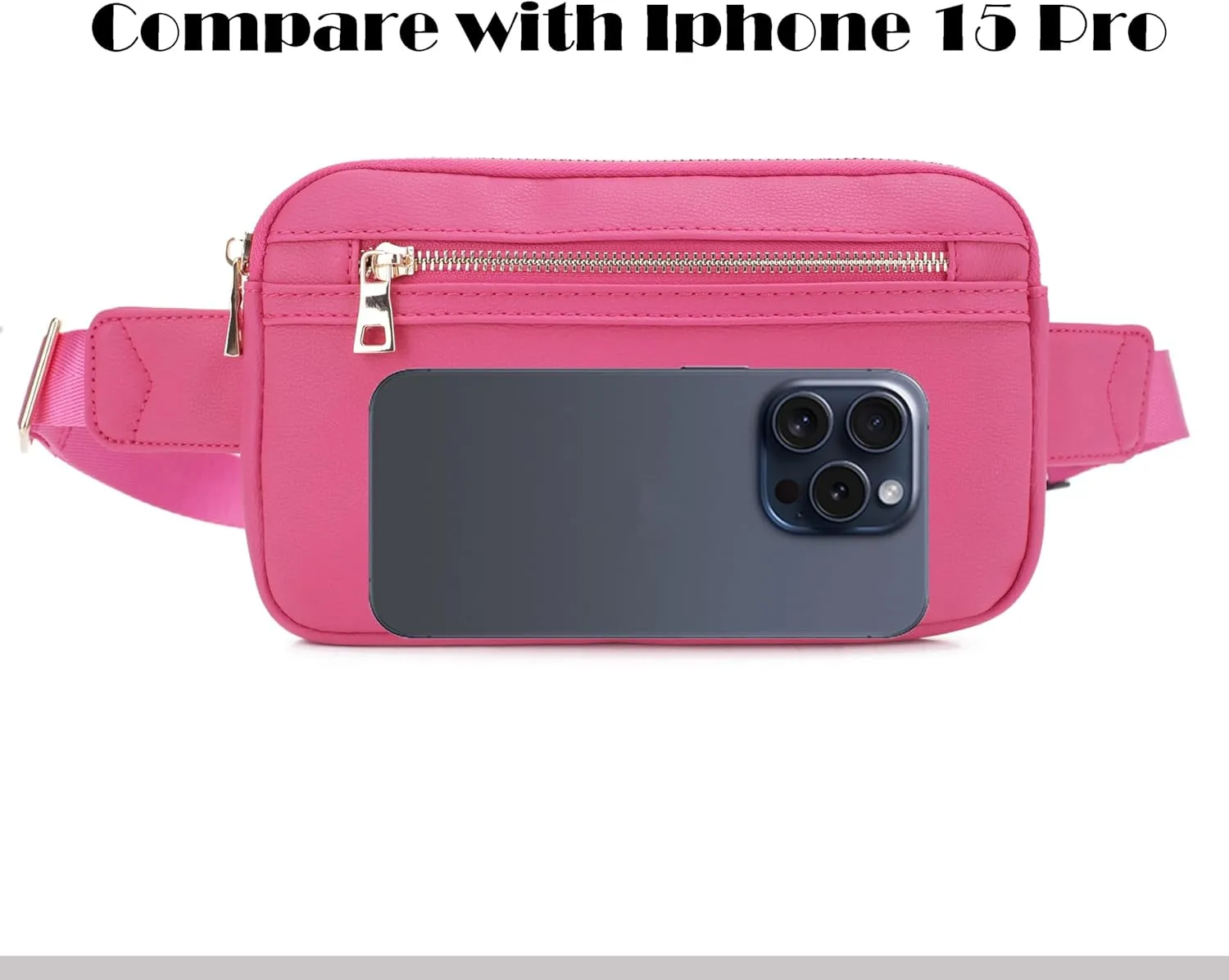 LOVESOME Vegan Leather Everywhere Fashion Waist Bag Fanny Pack Crossbody Bag Belt Bag Sling Bag with Adjustable Strap for Women (Fuchsia)