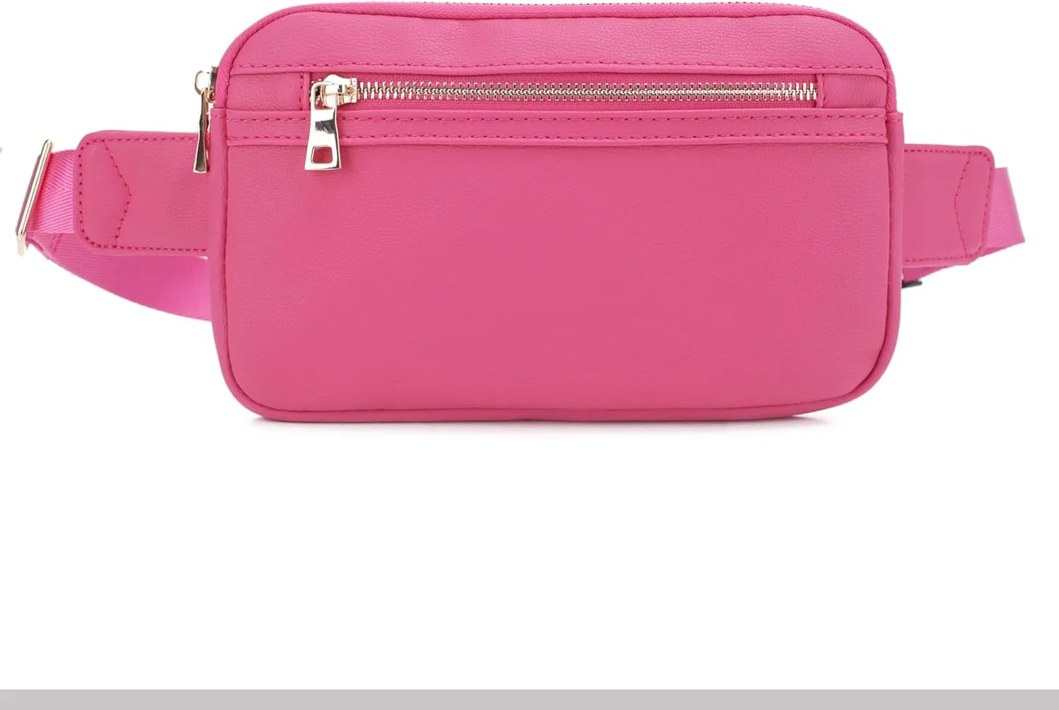 LOVESOME Vegan Leather Everywhere Fashion Waist Bag Fanny Pack Crossbody Bag Belt Bag Sling Bag with Adjustable Strap for Women (Fuchsia)