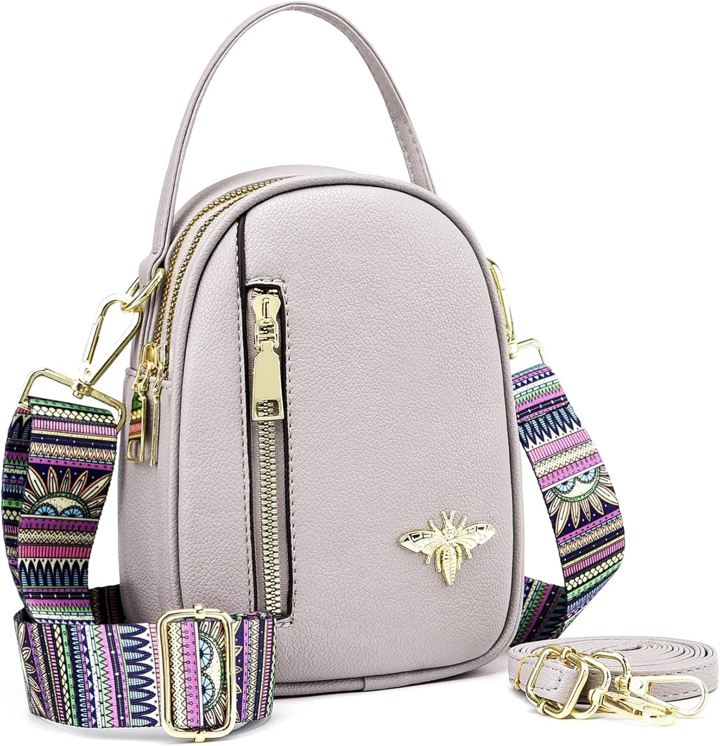 LoZoDo Small Crossbody Bags for Women Trendy Leather Purses and Handbags Designer Cell Phone Bag Wallet Purse with Wide Strap