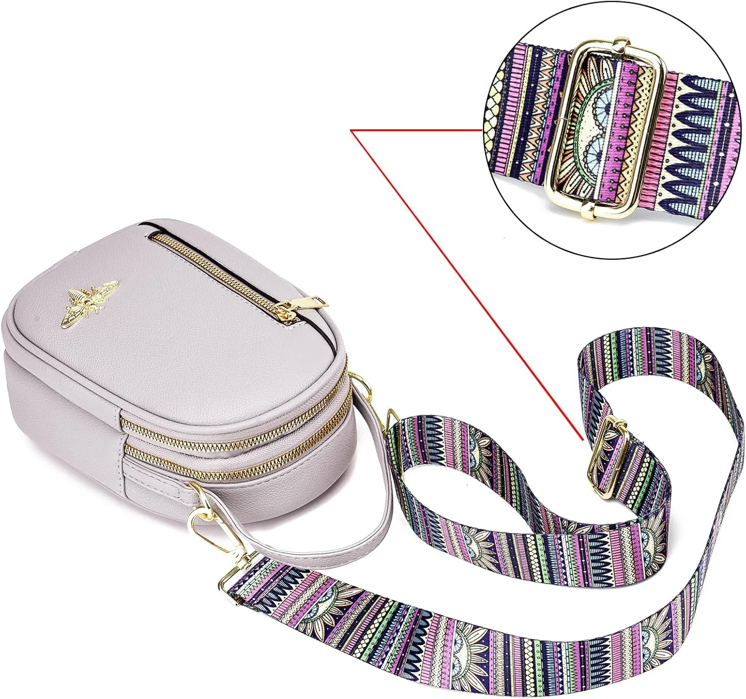 LoZoDo Small Crossbody Bags for Women Trendy Leather Purses and Handbags Designer Cell Phone Bag Wallet Purse with Wide Strap