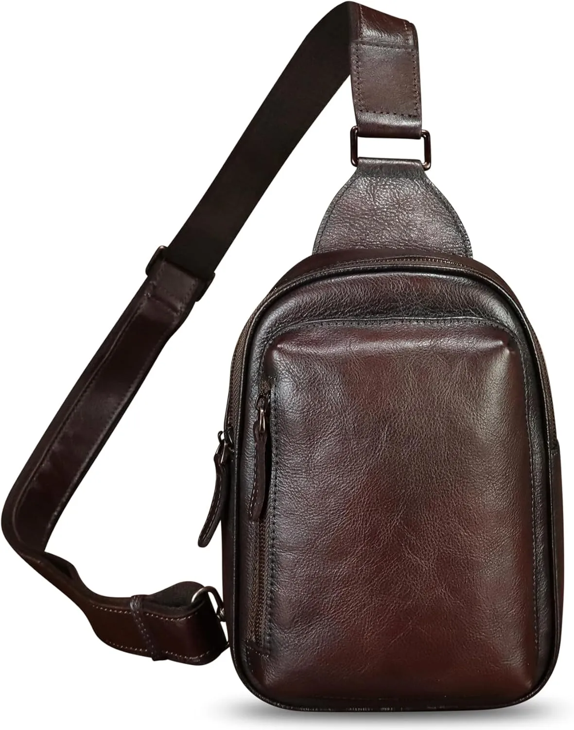 LRTO Genuine Leather Small Sling Bag for Women and Men Crossbody Bag Chest Bag Sling Backpack Purses for Hiking Sports Travel
