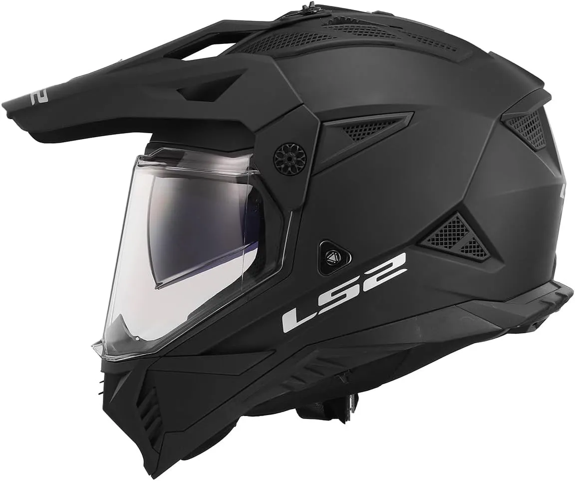 LS2 Helmets Blaze II Adventure Motorcycle Helmet W/SunShield (Matte Black - X-Large)