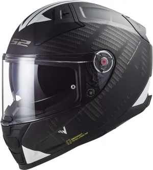 LS2 Helmets Full Face Citation II Splitter (Matte Black/White - X-Large)