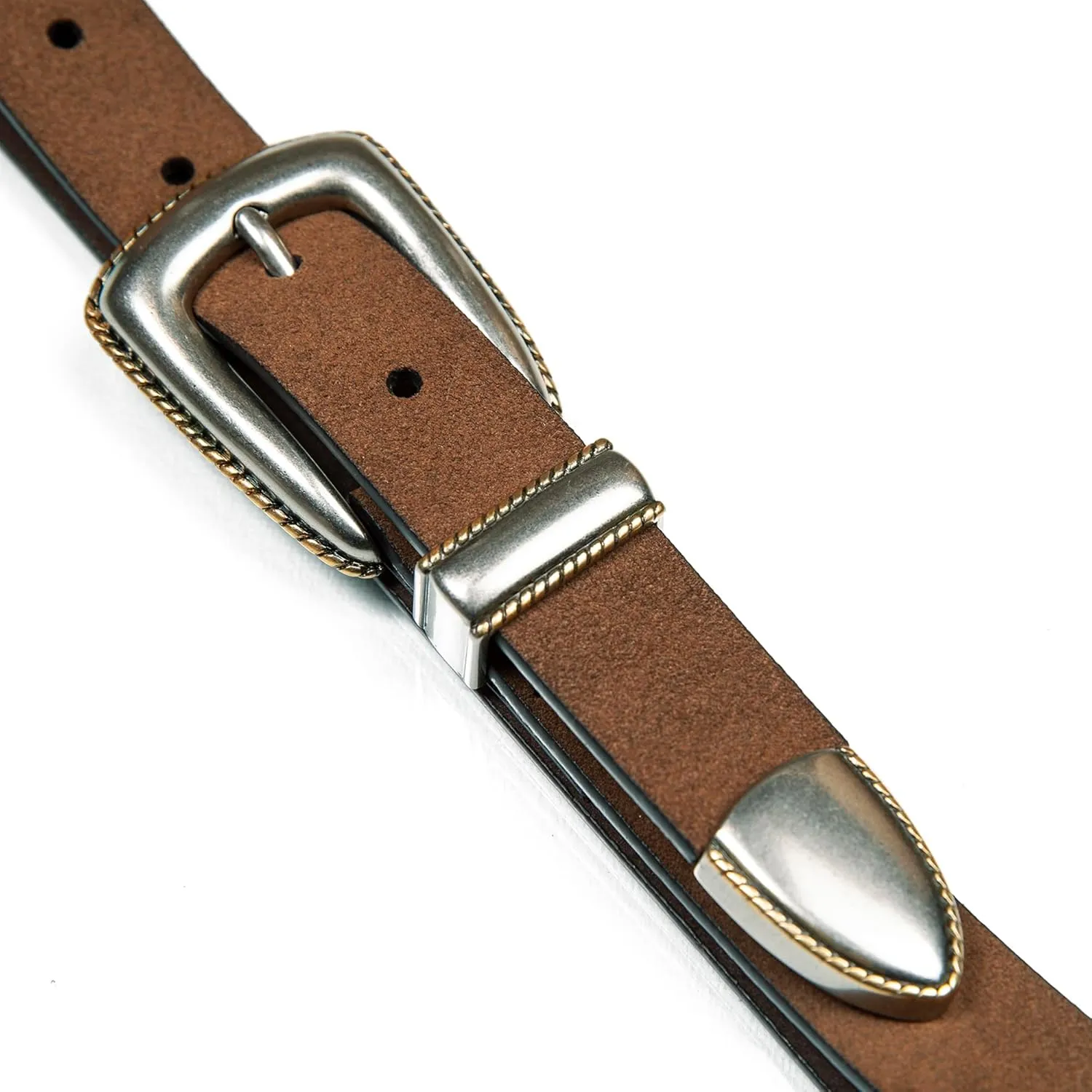 Lucky Brand Women's Western Style Fashion Leather Belt with Metal Buckle