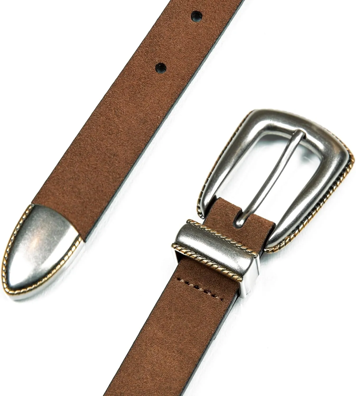Lucky Brand Women's Western Style Fashion Leather Belt with Metal Buckle