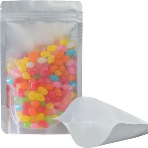 LZLPACKING 100 Pieces Smell Proof Mylar Bags- Resealable Packaging Pouch Bag with Clear Window for Food Storage，stand up pouch bags，Lipgloss，Eyelash Jewelry Electronics Storage(6×9 Inch)