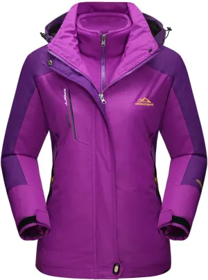 MAGCOMSEN Women's 3-in-1 Winter Coats Snow Ski Jacket Waterproof Windproof Fleece Lined Winter Jacket Parka