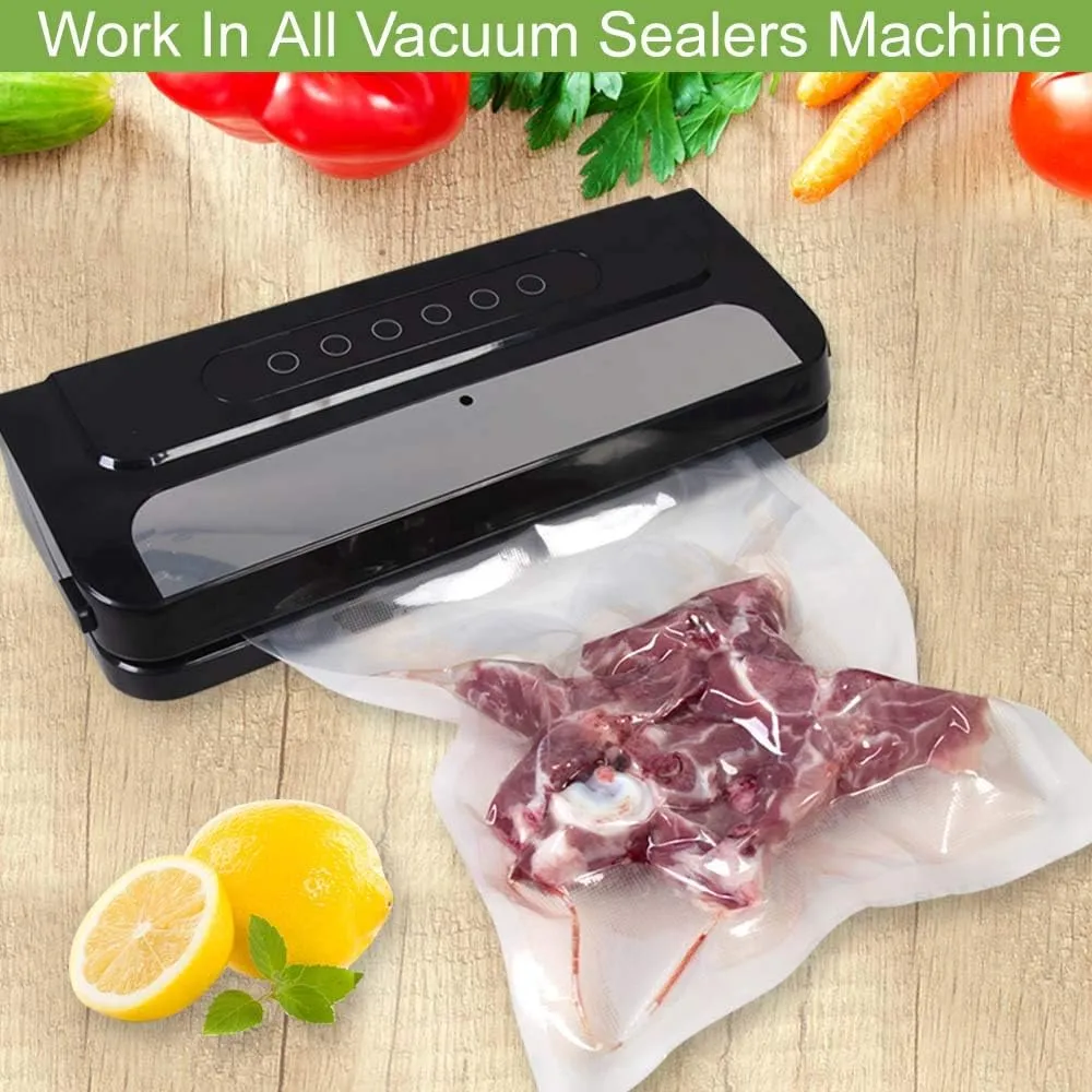 MakMeFre100 Count Vacuum Sealer Bags 50 Each Size Quart 8" x 12" and Gallon 11" x 16"for Food,BPA Free,Heavy Duty,Sous Vide Vaccume Safe,Universal Design Pre-Cut Vacuum Seal Bags