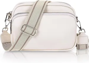 MAMUNU Crossbody Bag for Women, Crossbody Purse with Multi Pockets Zipper, Wide Strap Over Shoulder Handbag for Women Travel