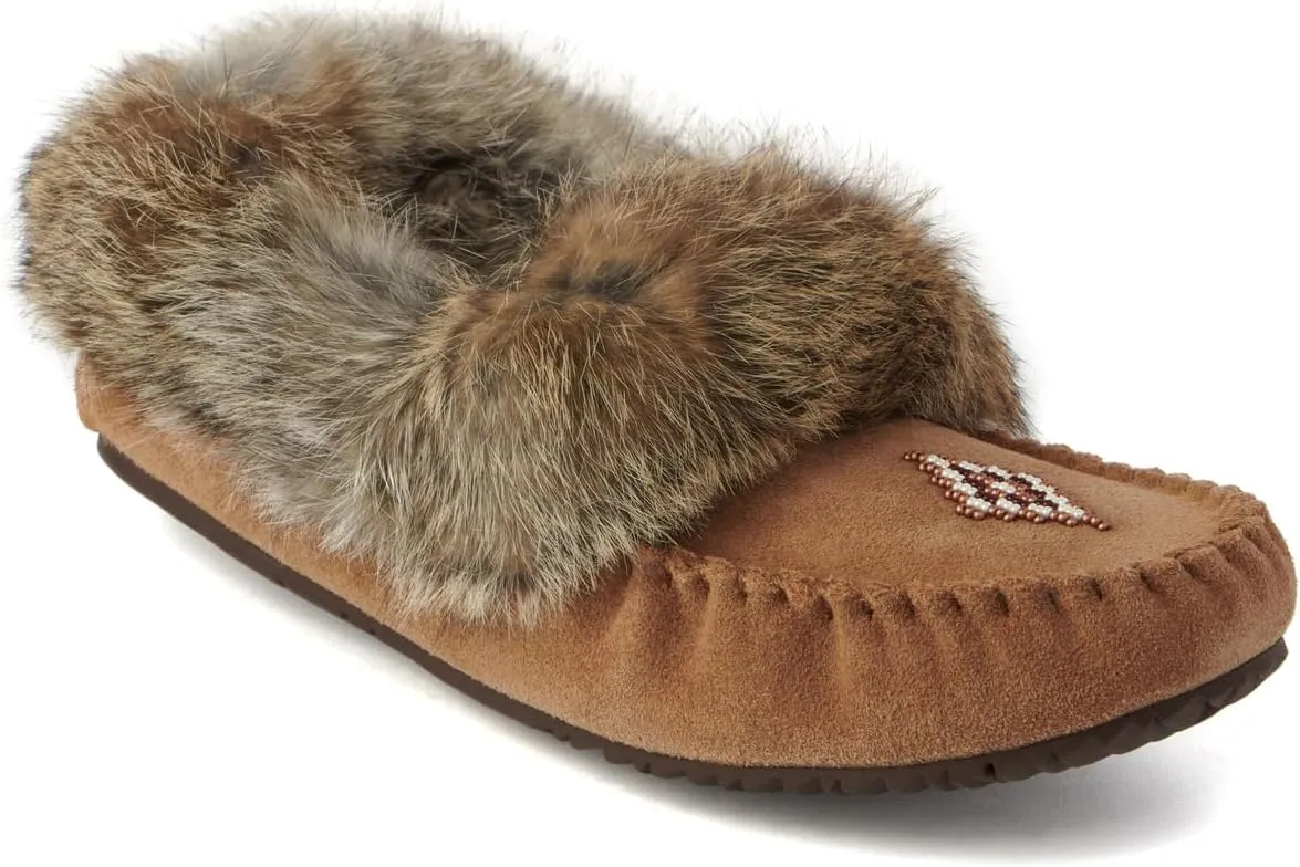 Manitobah Street Moccasin - Womens Outdoor Slipper, Fleece-Lined, Suede Leather, Turtle Rubber Sole
