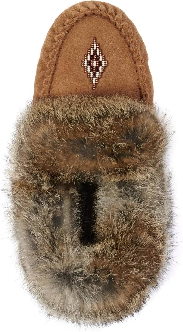 Manitobah Street Moccasin - Womens Outdoor Slipper, Fleece-Lined, Suede Leather, Turtle Rubber Sole