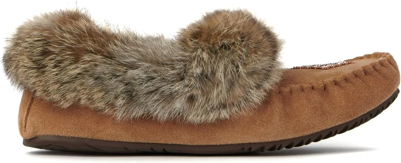 Manitobah Street Moccasin - Womens Outdoor Slipper, Fleece-Lined, Suede Leather, Turtle Rubber Sole