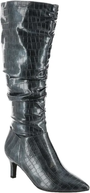Masseys Women's Taylor Crocodile-Embossed Slouchy Boot