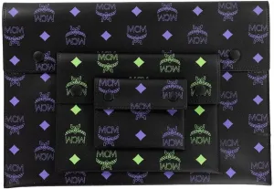MCM Color Splash Logo Pouch Dahlia Purple/Summer Green One Size