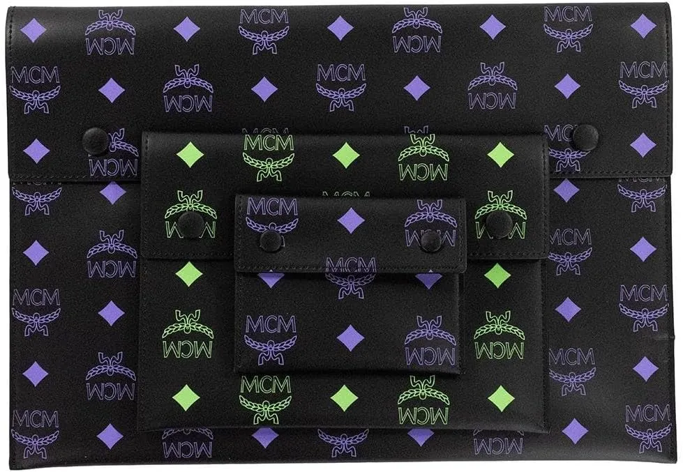 MCM Color Splash Logo Pouch Dahlia Purple/Summer Green One Size
