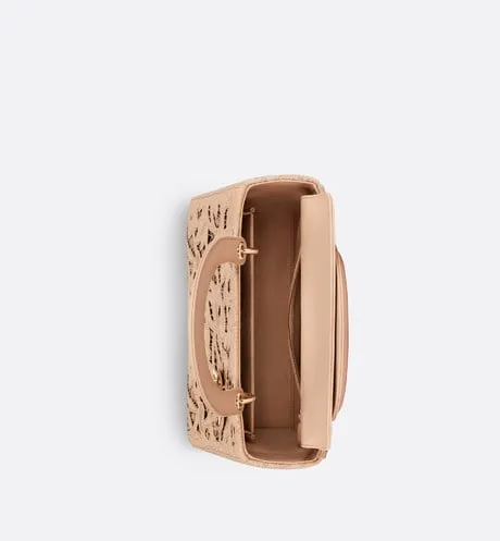 Medium Lady Dior Bag • Sand Pink Calfskin and D-Lace Embroidery with Macramé Effect