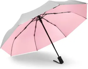 Meichoon Automatic Travel Umbrella Wind Resistant Small Compact Light Strong Mini Folding and Portable Backpack Car Purse Parasol Rain&Sun for Men and Women