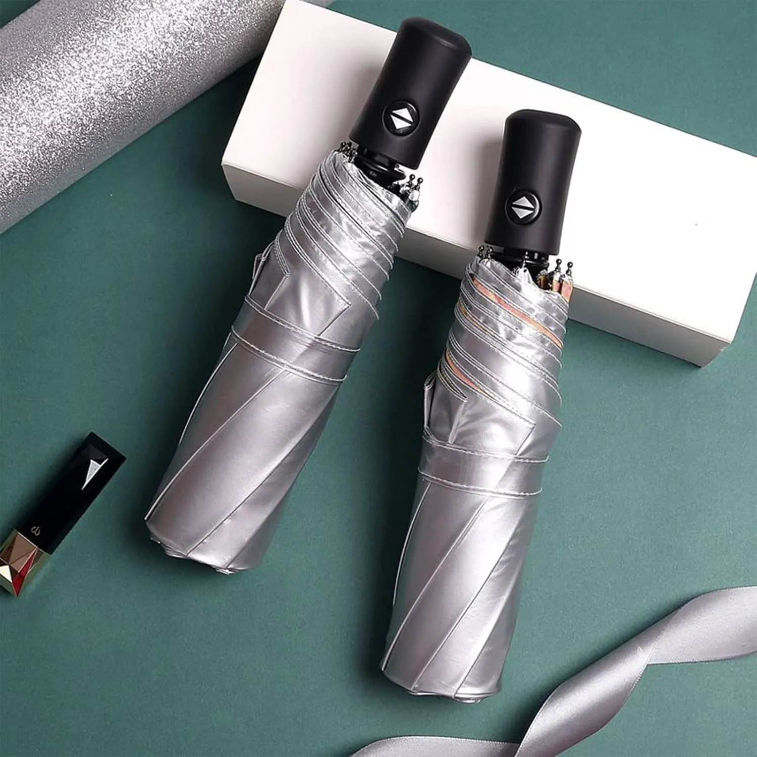 Meichoon Automatic Travel Umbrella Wind Resistant Small Compact Light Strong Mini Folding and Portable Backpack Car Purse Parasol Rain&Sun for Men and Women