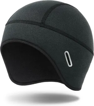 MELASA Winter Helmet Liner Skull Cap, Fleece Lined Warm Cycling Cap with Glasses Holes, Thermal Hat Beanie for Men Women