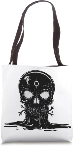Melting Skull: Symbol of Decline and Transformation Tote Bag