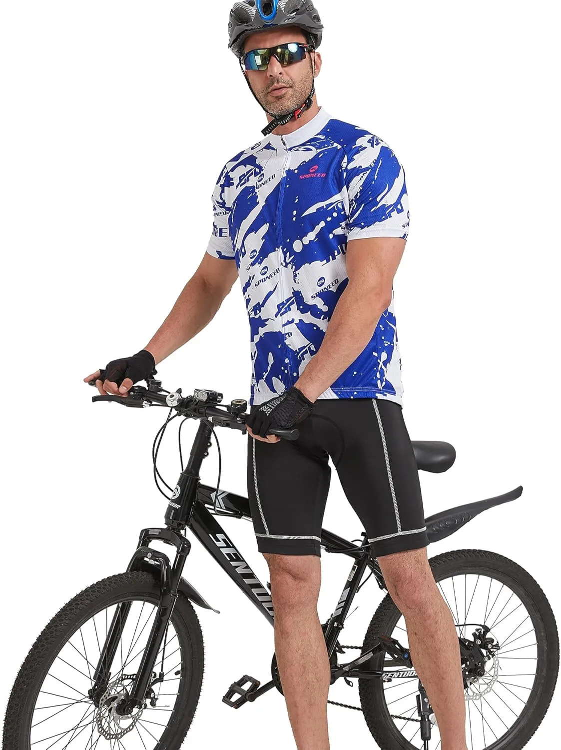 Men Bike Jersey Short Sleeve Road Cycling Shirts Biking Tops Moisture Wicking